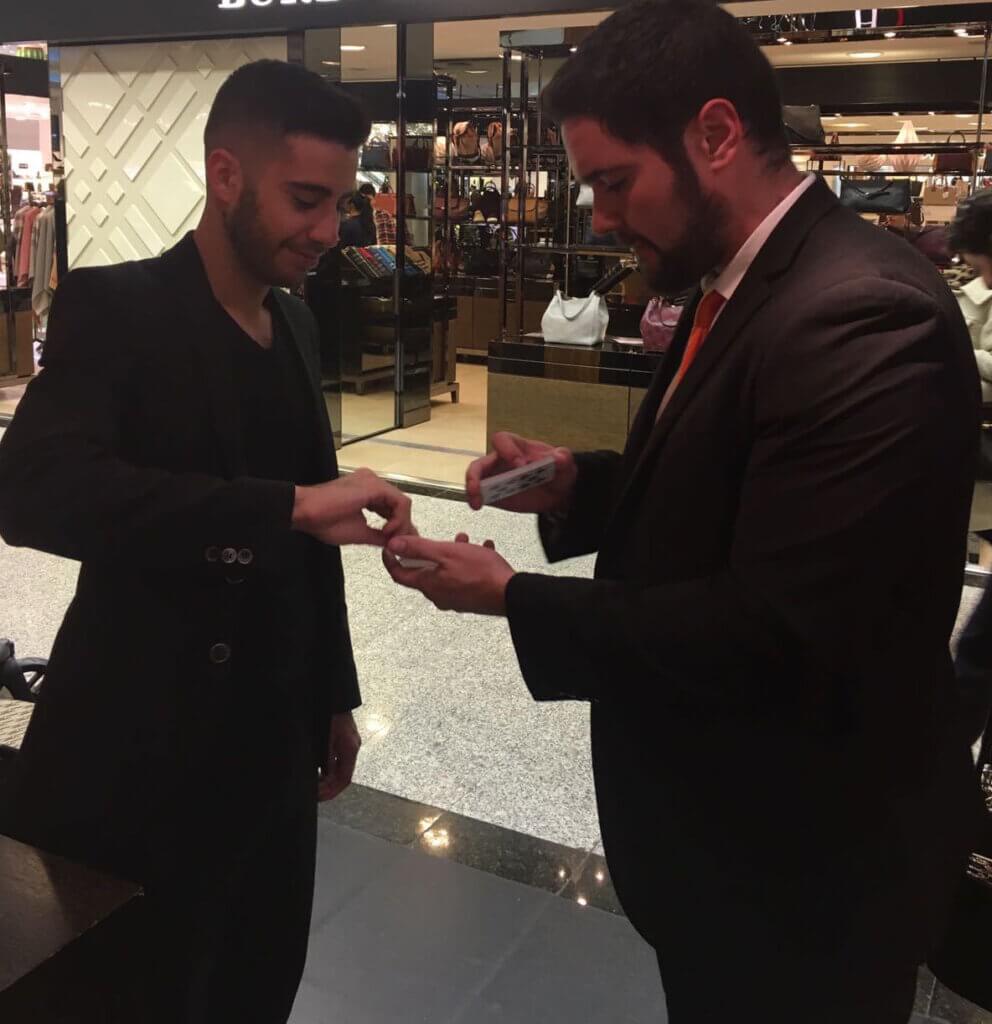 magician at hermes event